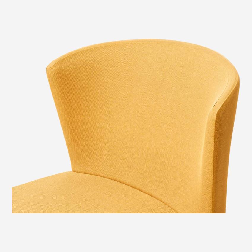 Chaise en tissu - Jaune - Pieds chêne