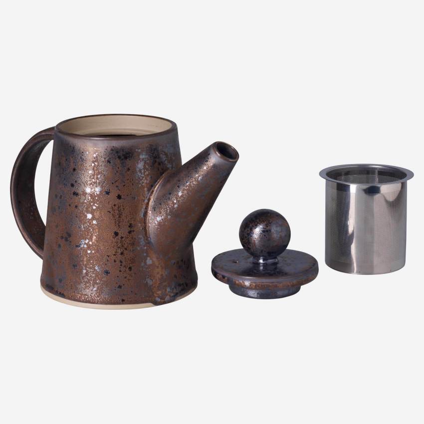 Teekanne aus Sandstein - 0,66 Liter - Schwarz