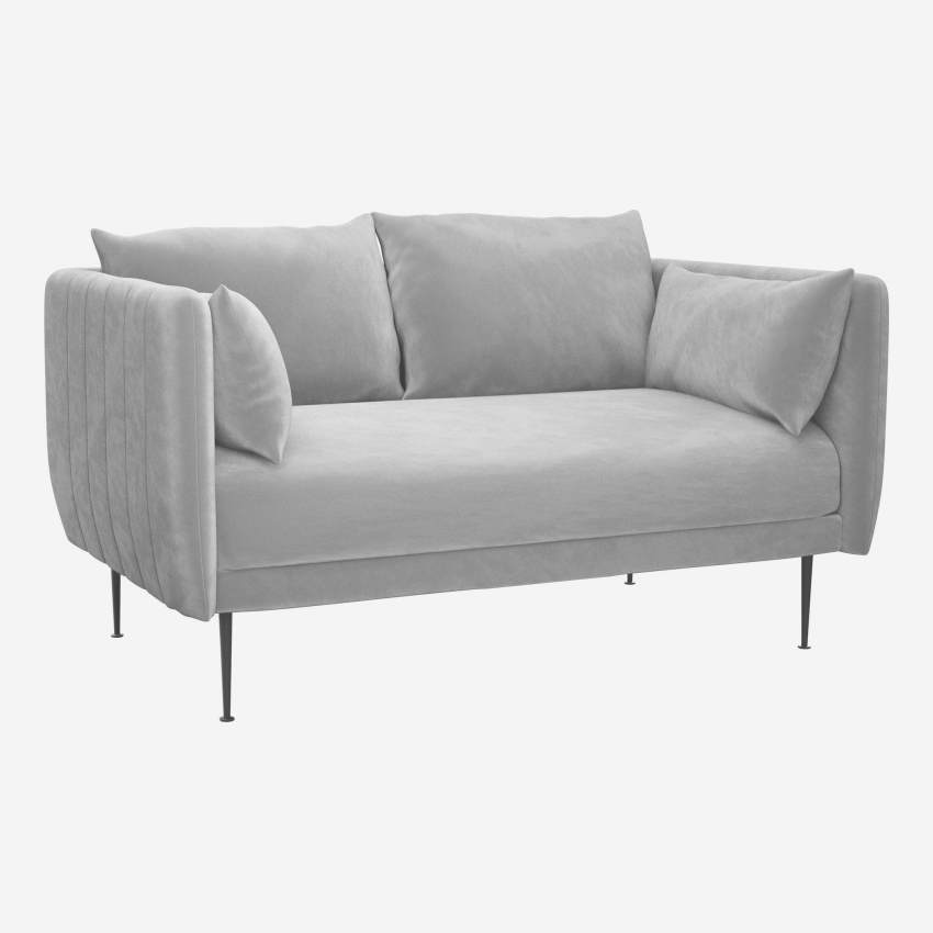 2-Sitzer-Sofa aus Samt - Grau