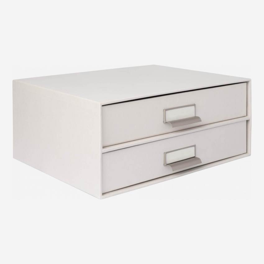 Schreibtisch-Organizer mit 2 Schubladen aus Pappkarton – Grau