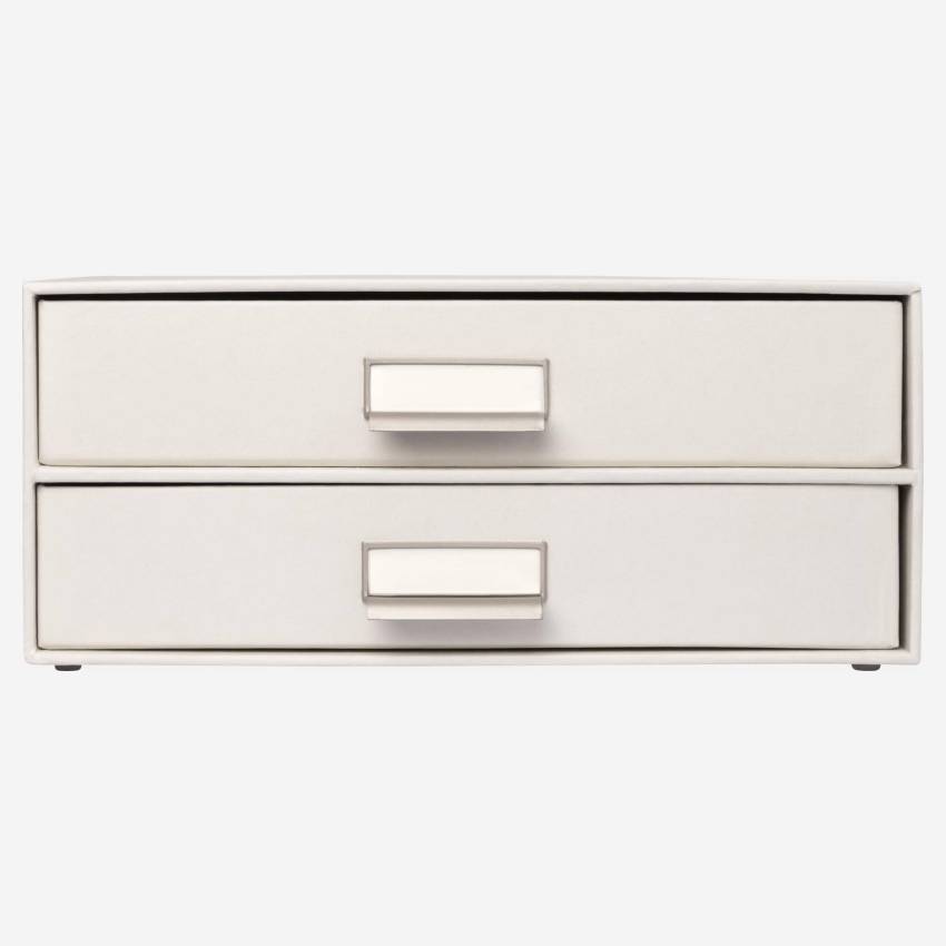 Schreibtisch-Organizer mit 2 Schubladen aus Pappkarton – Grau