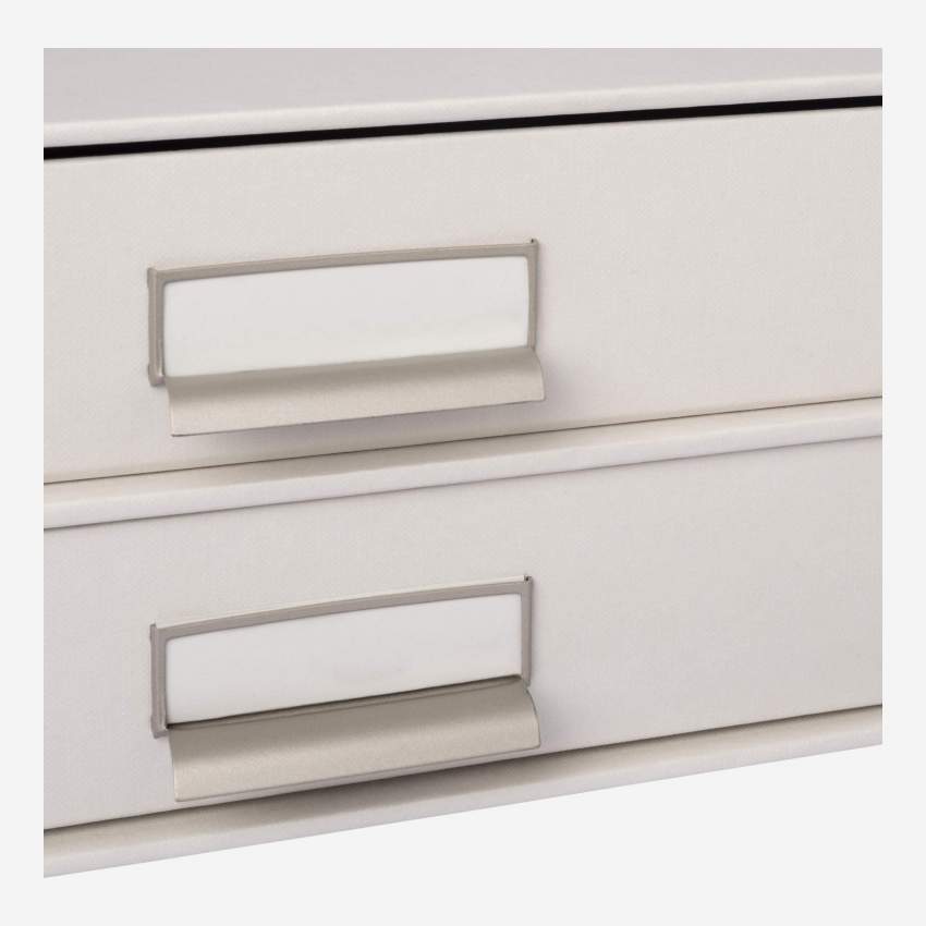 Module de classement à 2 tiroirs en carton – Gris