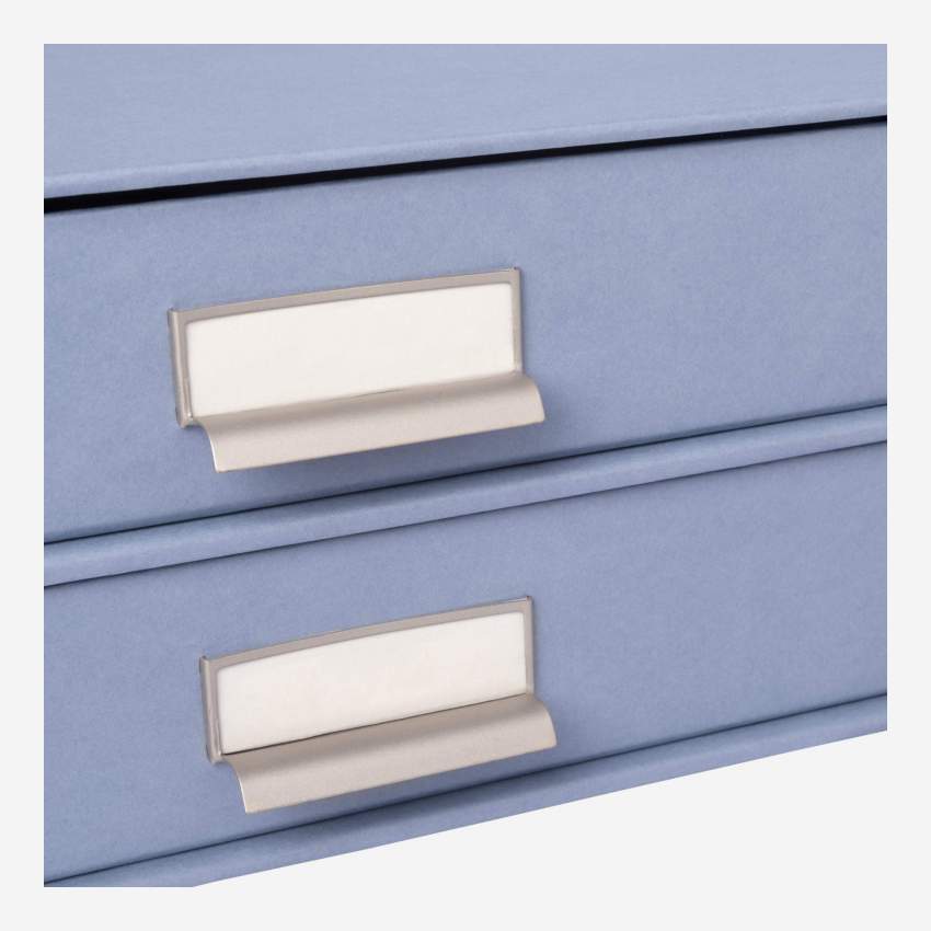 Module de classement à 2 tiroirs en carton – Bleu