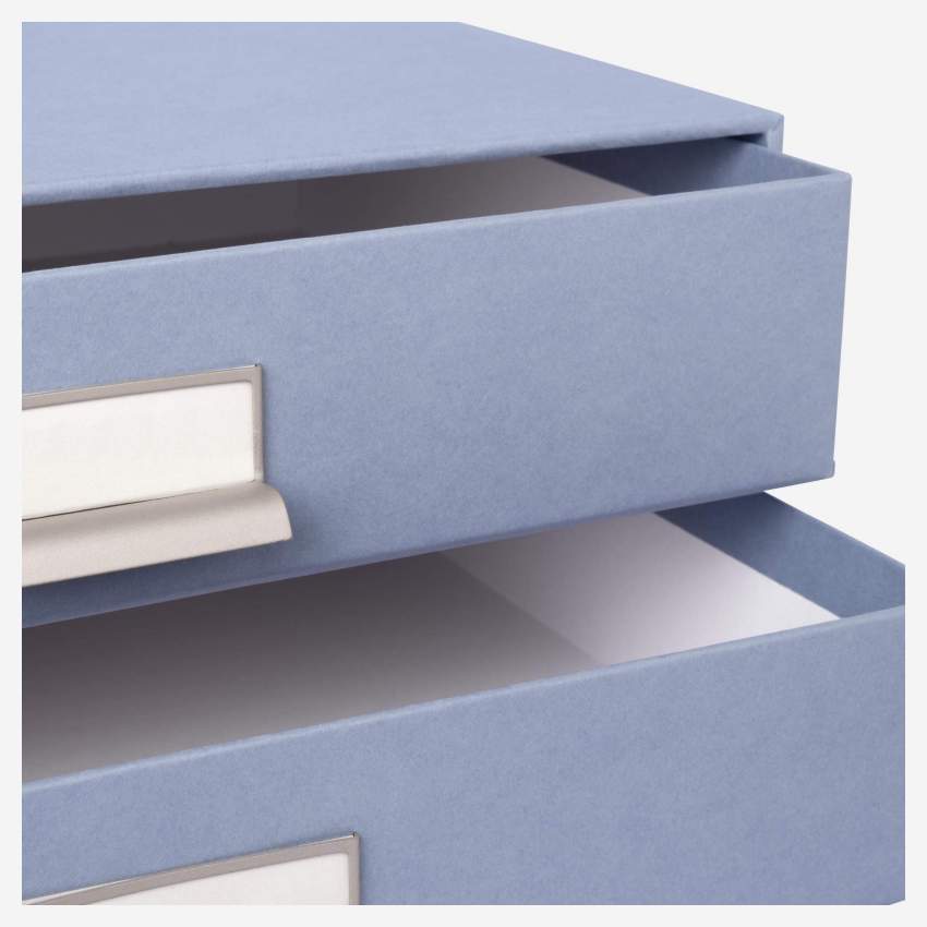 Module de classement à 2 tiroirs en carton – Bleu