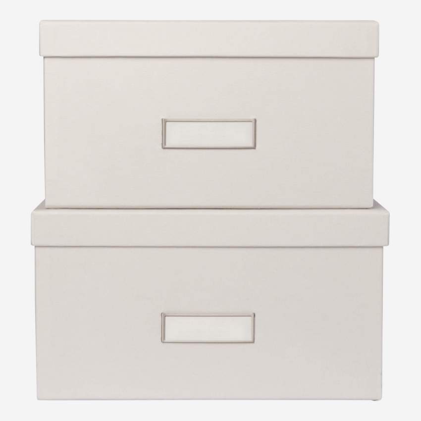 Lote de 2 caixas encaixáveis em cartão – Cinzento