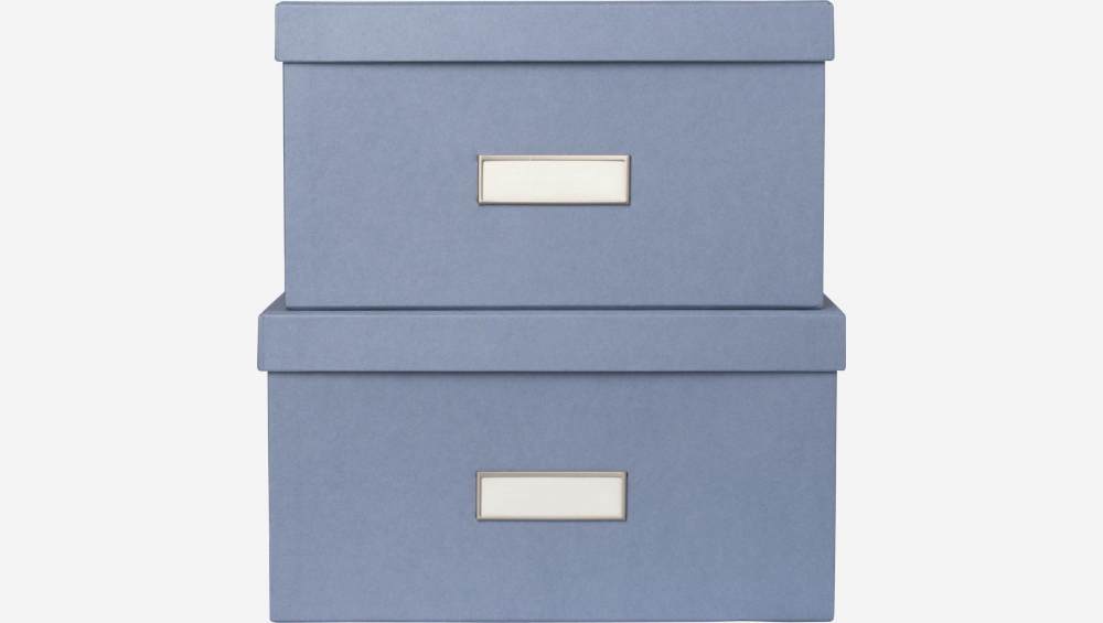 Lote de 2 caixas encaixáveis em cartão – Azul