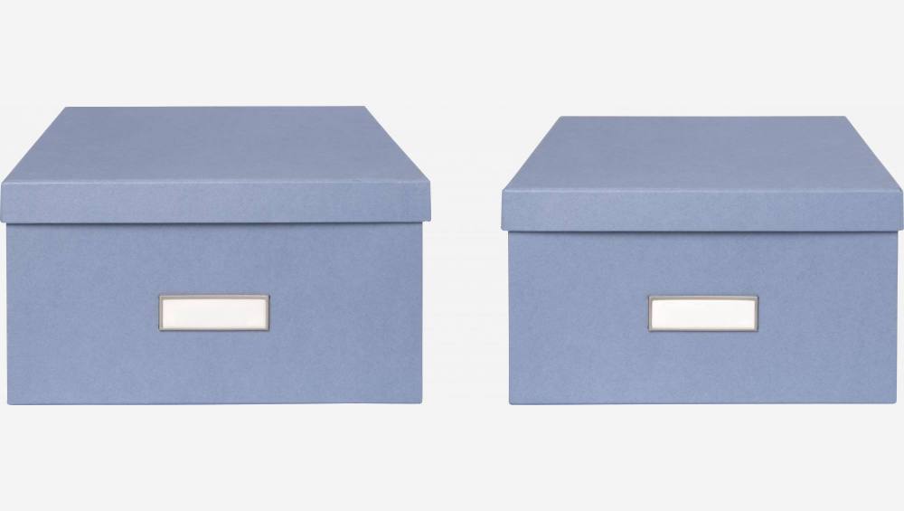 Lot de 2 boîtes gigognes en carton – Bleu