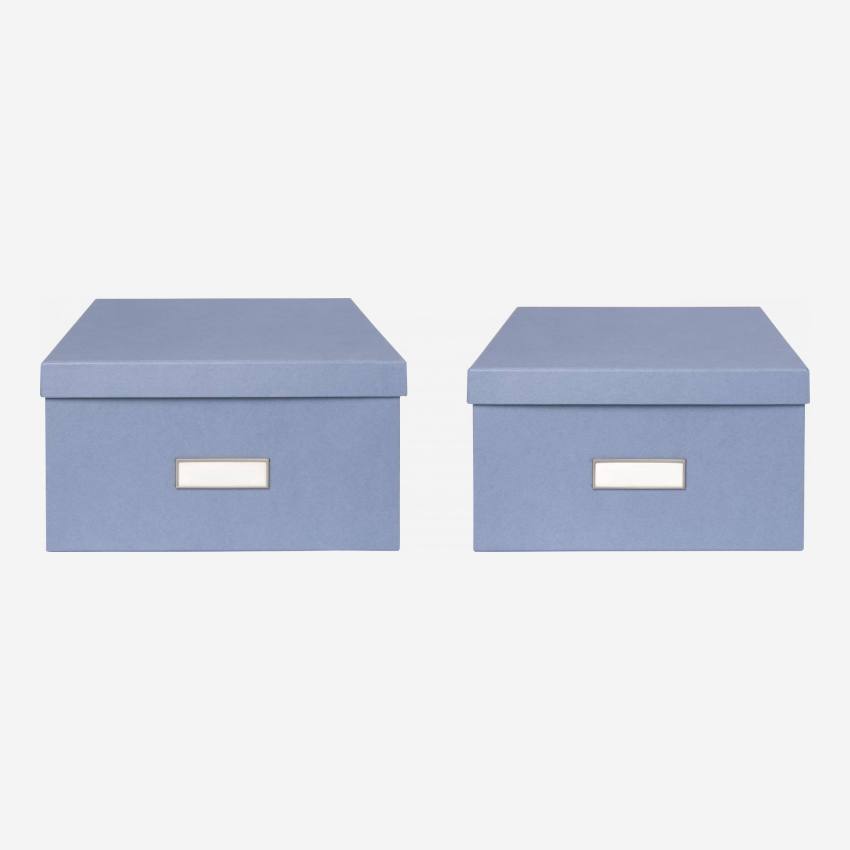 Set di 2 scatole di cartone - Blu