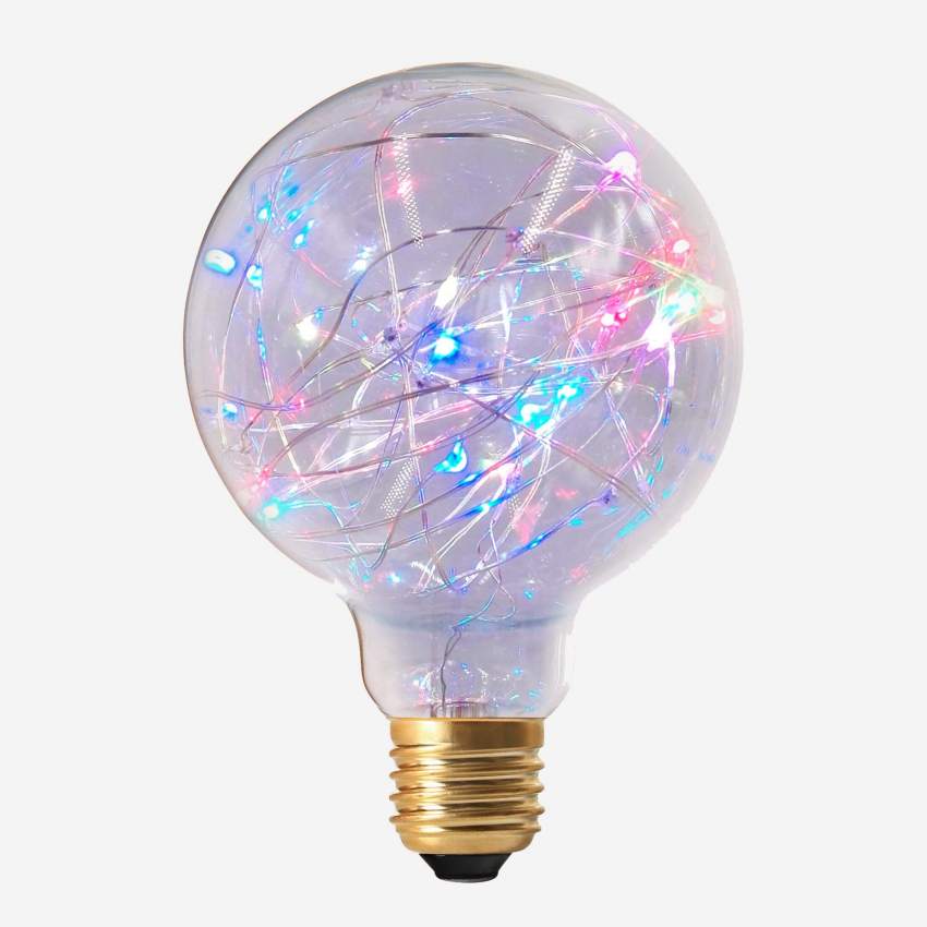 Lampadina decorativa G95 E27 - 1,5W - RGB Clear