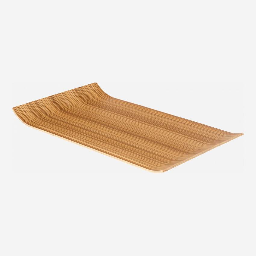 Plateau de service rectangulaire en bois  - 45 x 27 cm - Bois clair
