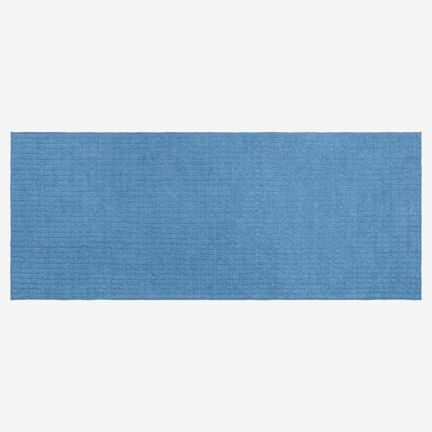 Colcha de algodón - 220 x 90 cm - Azul