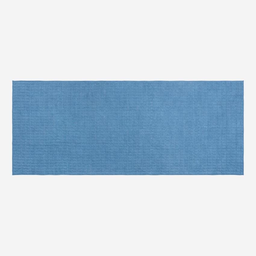 Jeté de lit en coton - 90 x 220 cm - Bleu