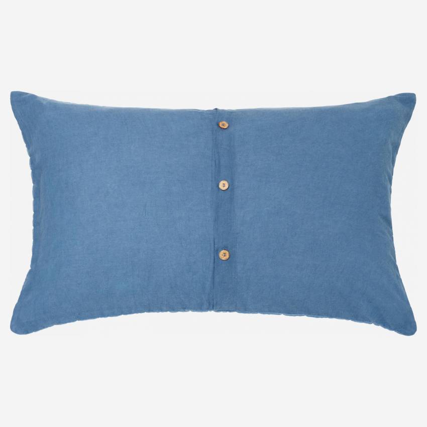 Funda de almohada de algodón - 50 x 80 cm - Azul
