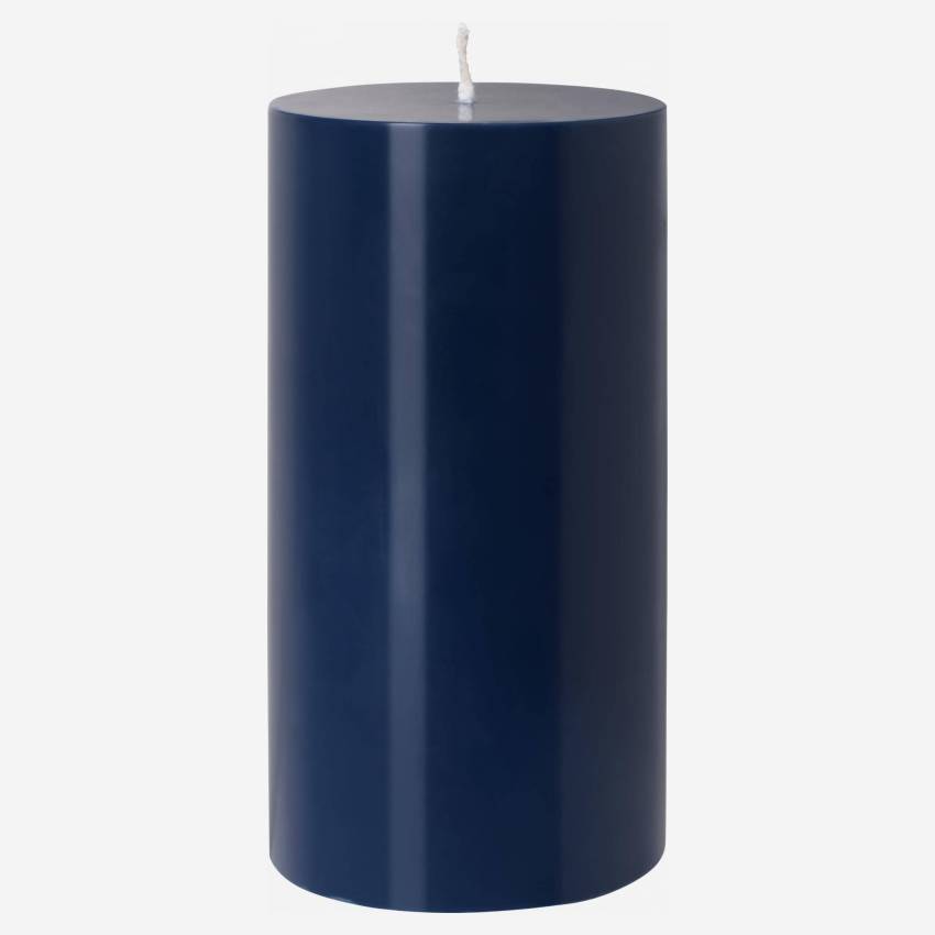 Bougie cylindrique - 7,5 x 15 cm - Bleu