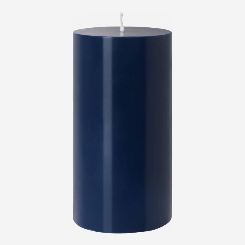 Bougie cylindrique - 7,5 x 15 cm - Bleu