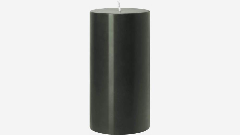 Stumpenkerze - 7,5 x 15 cm - Grau