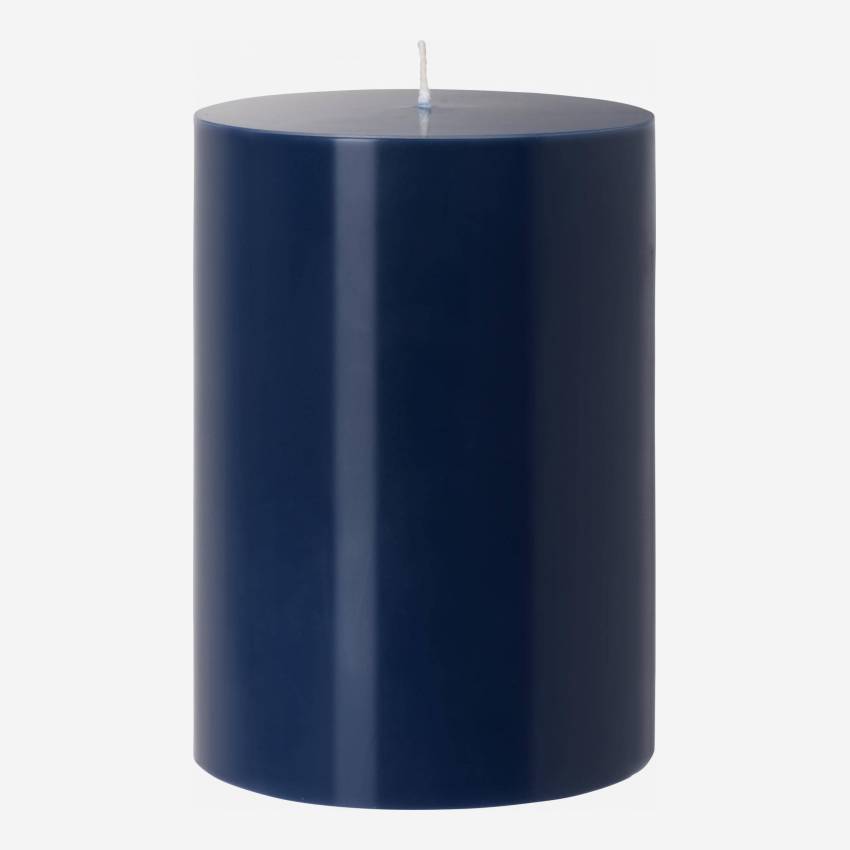Bougie cylindrique - 10,5 x 15 cm - Bleu