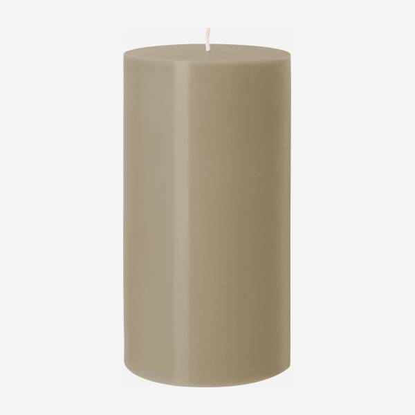 Bougie cylindrique - 10,5 x 20 cm - Taupe