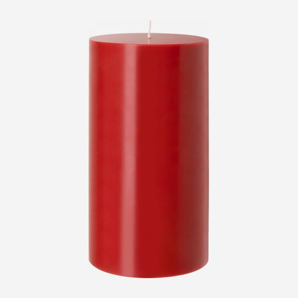 Bougie cylindrique - 10,5 x 20 cm - Rouge