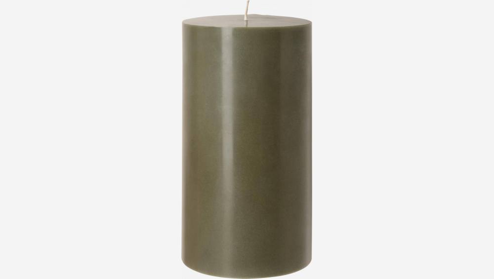 Bougie cylindrique - 10,5 x 20 cm - Kaki