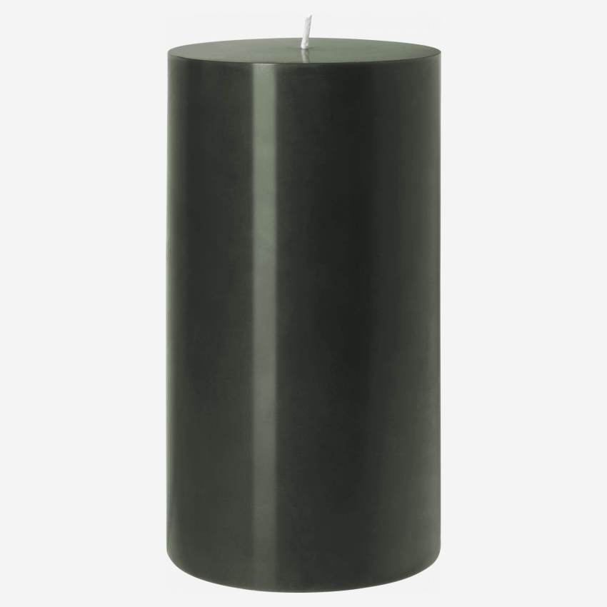 Bougie cylindrique - 10,5 x 20 cm - Gris foncé