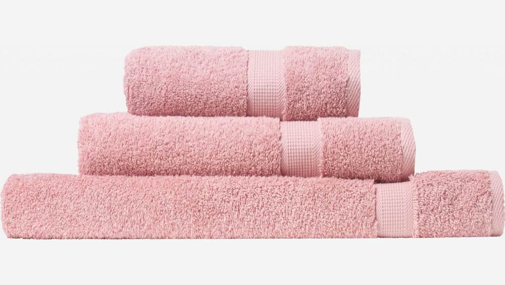 Toalha de banho em algodão - 70 x 140 cm - Rosa
