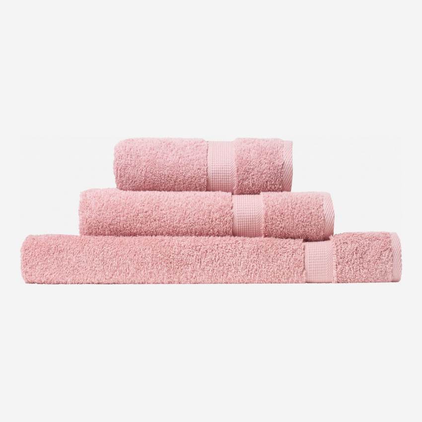 Toalha de banho em algodão - 70 x 140 cm - Rosa