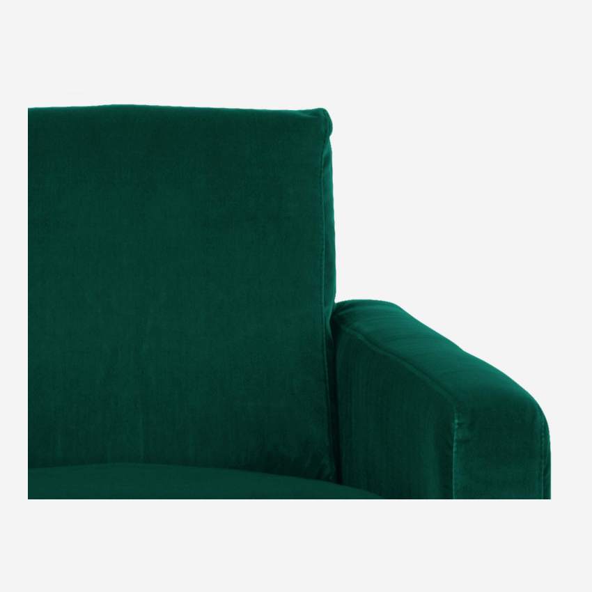 Sessel aus Samt - Grün - Schwarze Füße
