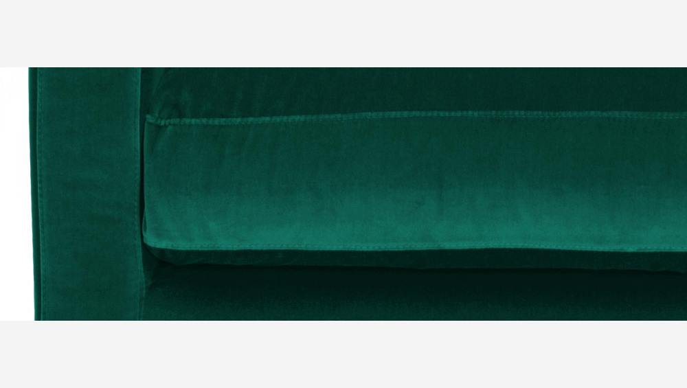 Sofá compacto de terciopelo - Verde - Patas negras