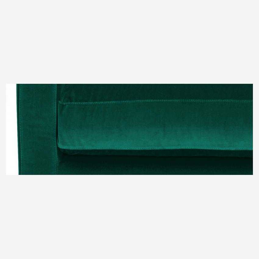 Canapé compact en velours - Vert - Pieds noirs