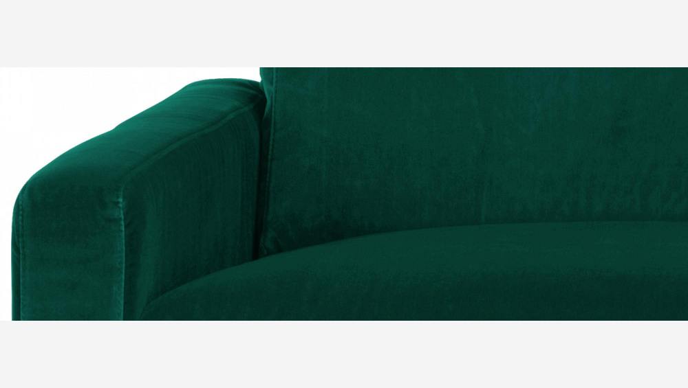 Canapé compact en velours - Vert - Pieds noirs