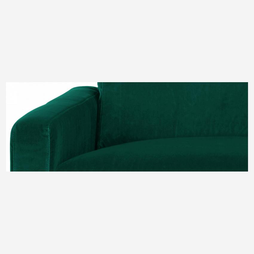 Sofá compacto de terciopelo - Verde - Patas negras