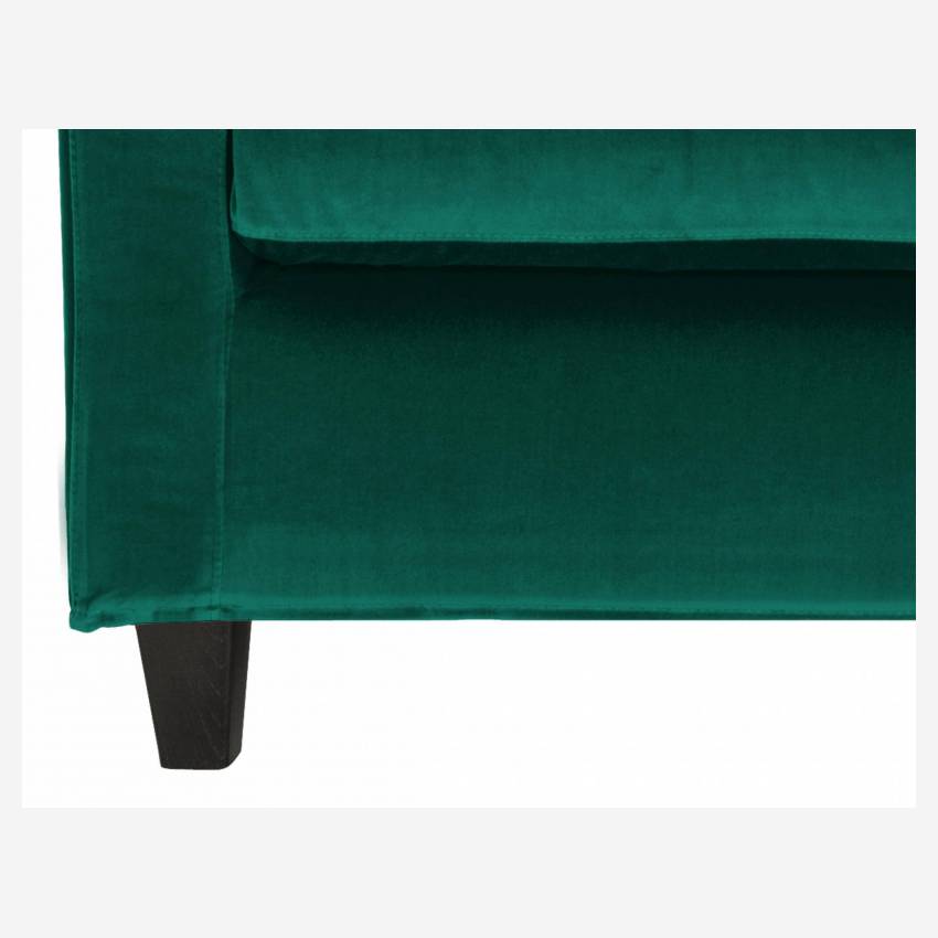 Compacte zetel fluweel - Groen - Zwarte poten