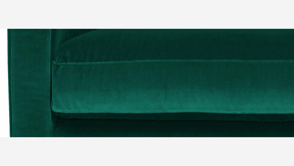 Canapé compact en velours - Vert - Pieds clairs