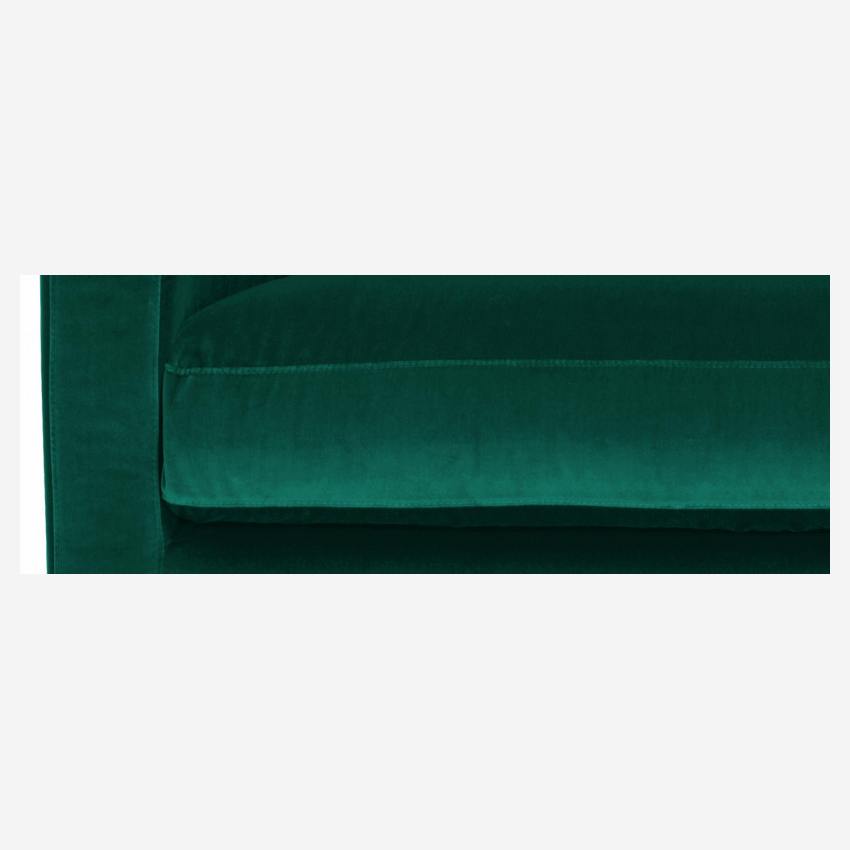 Kompaktsofa aus Samt - Grün - Helle füße