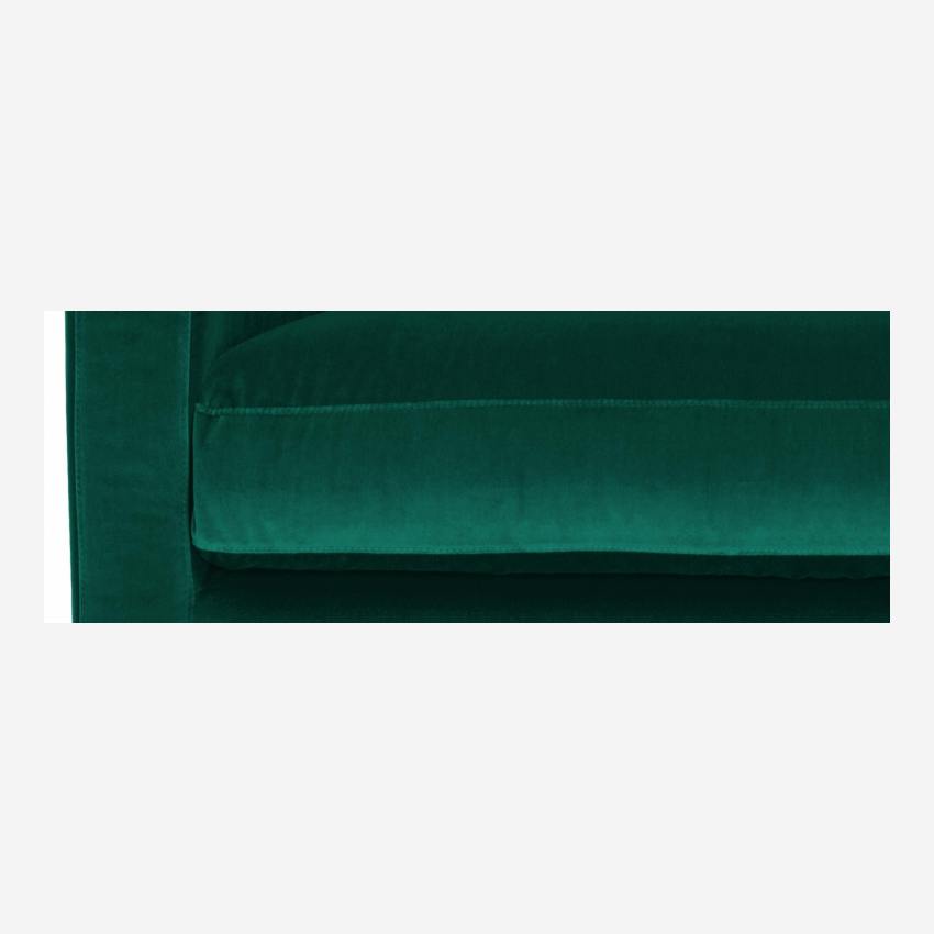 Canapé compact en velours - Vert - Pieds clairs