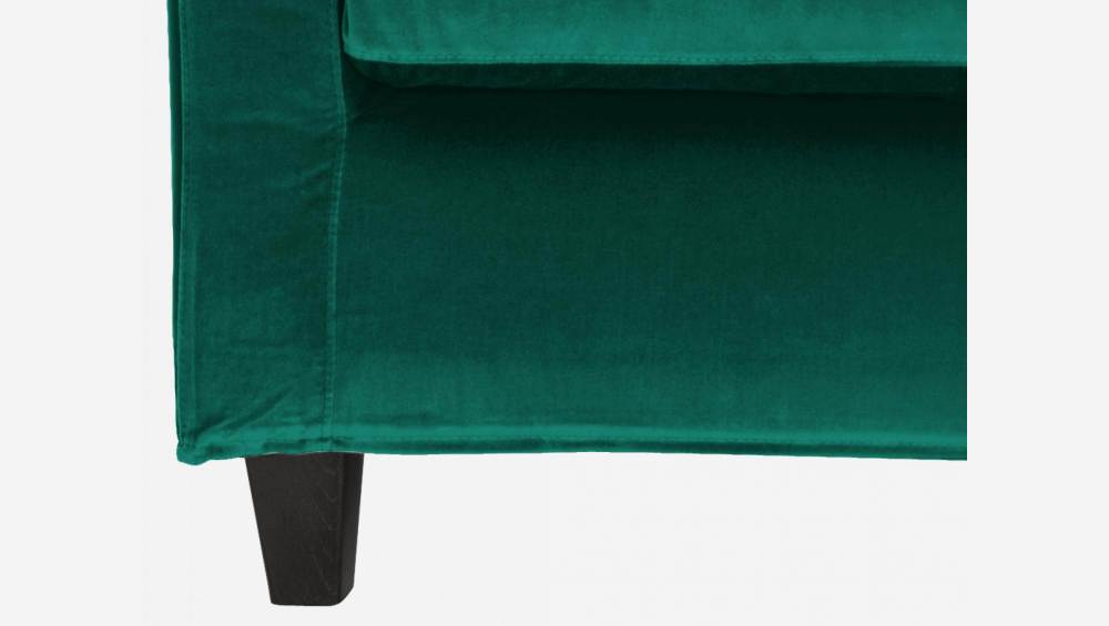 2-Sitzer-Sofa aus Samt - Grün - Schwarze Füße