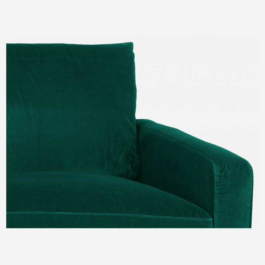 2-Sitzer-Sofa aus Samt - Grün - Schwarze Füße