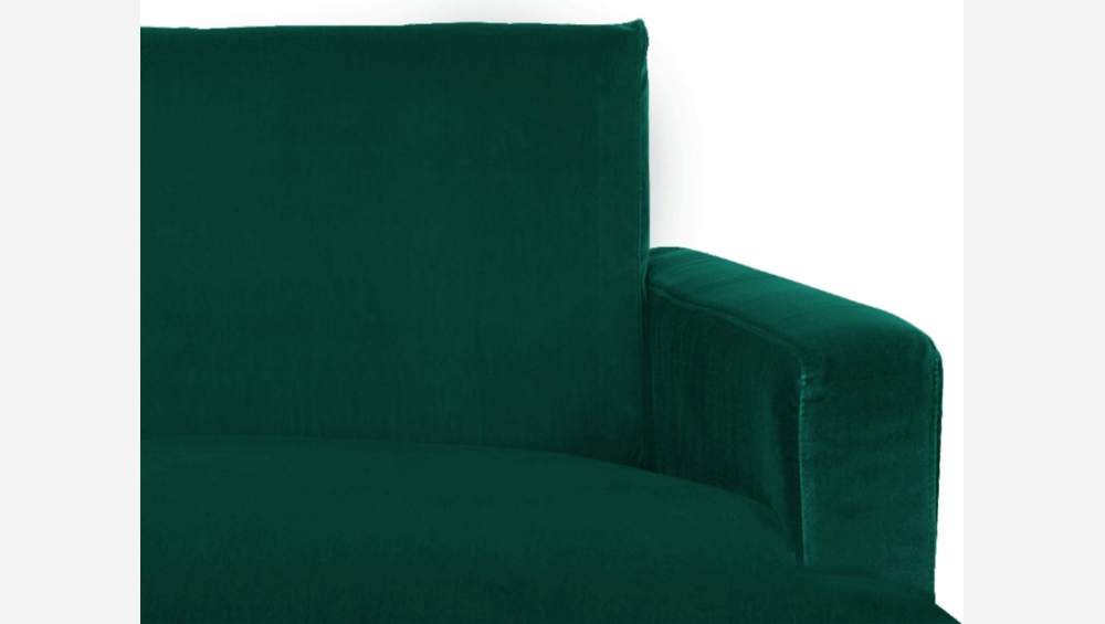 2-Sitzer-Ecksofa aus Samt - Grün - Schwarze Füße