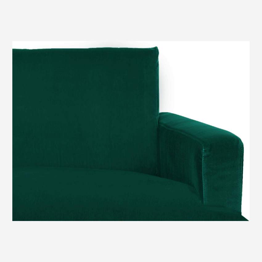 2-Sitzer-Ecksofa aus Samt - Grün - Schwarze Füße