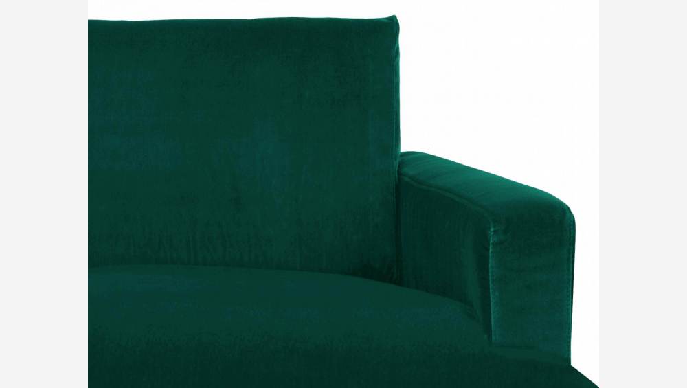 2-Sitzer-Ecksofa aus Samt - Grün - Helle füße