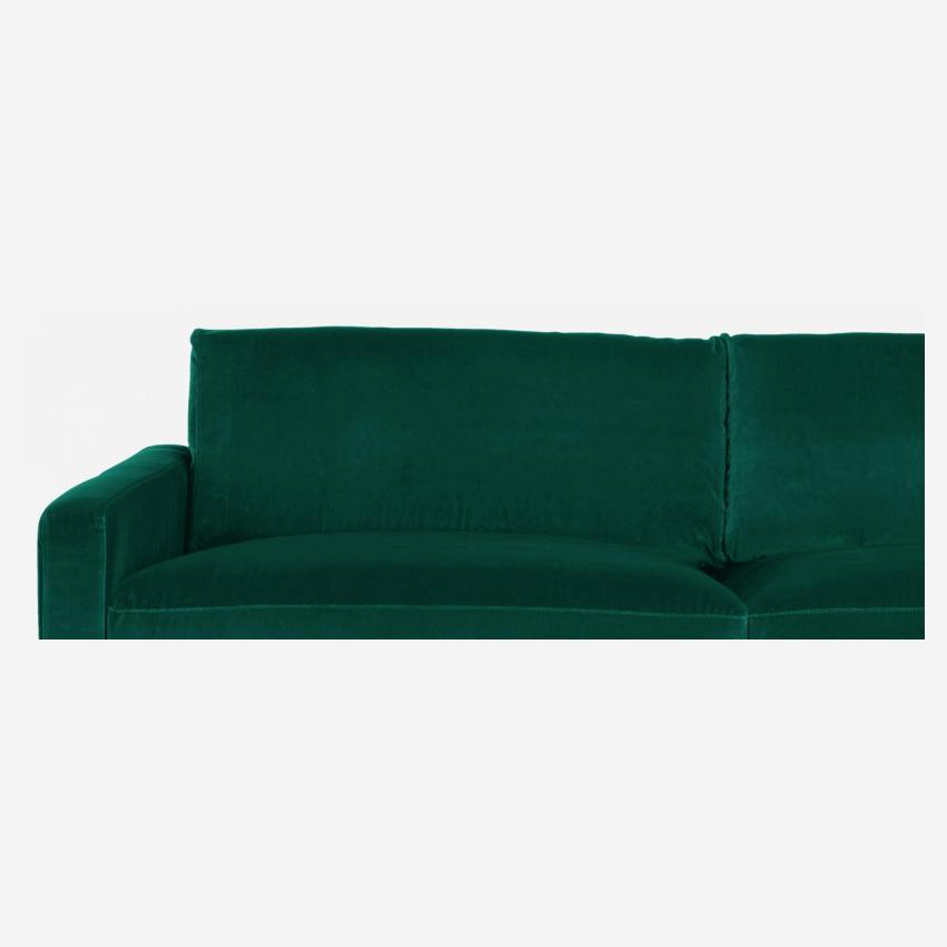 3-zits zetel fluweel - Groen - Zwarte poten
