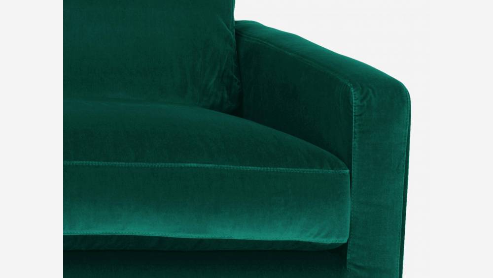 3-Sitzer-Sofa aus Samt - Grün - Schwarze Füße