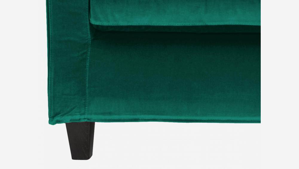 3-Sitzer-Sofa aus Samt - Grün - Schwarze Füße