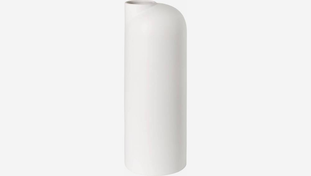 Vase en faïence - 13 x 36 cm - Blanc