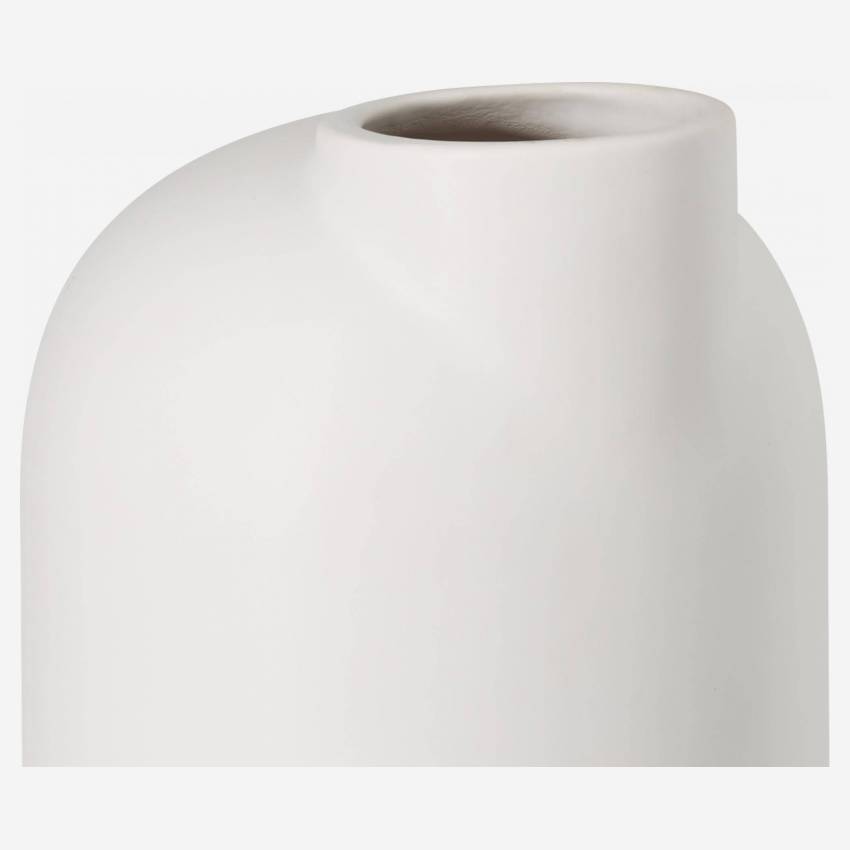 Vase aus Fayence - 13 x 36 cm - Weiß
