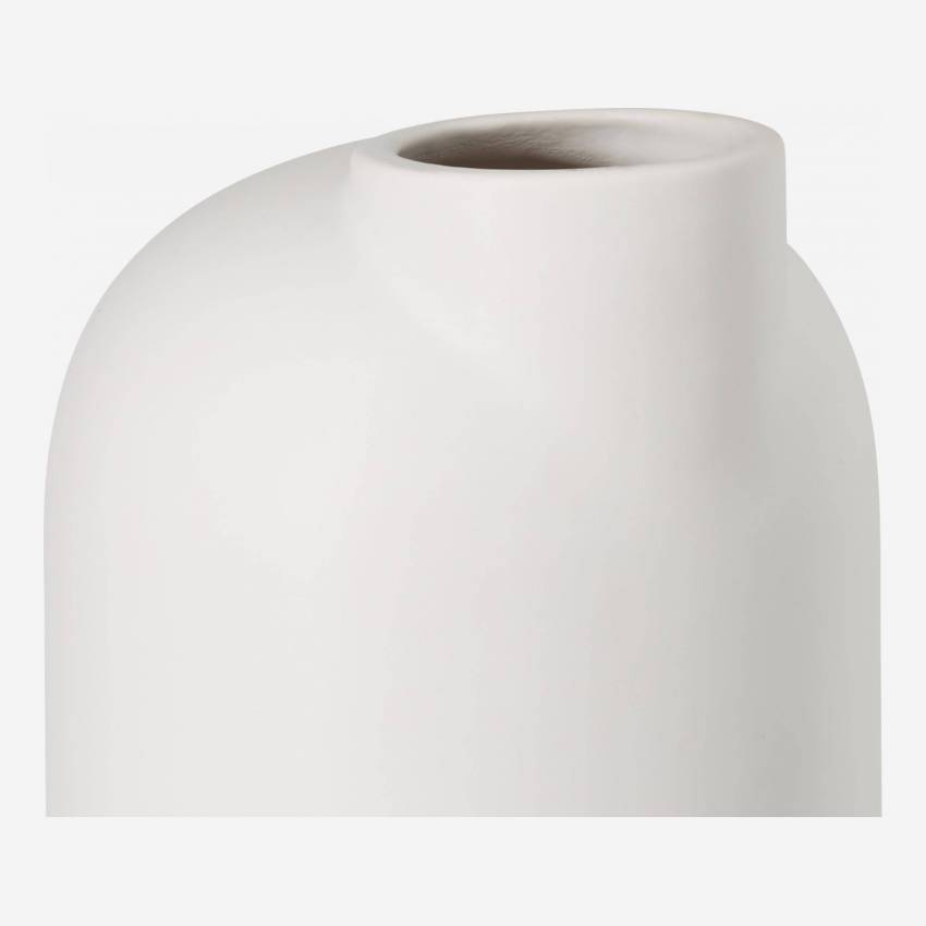 Vaas van aardewerk - 13 x 36 cm - Wit