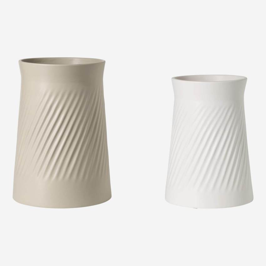 Vase aus Fayence - Weiß