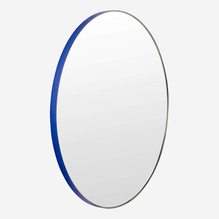 Espejo redondo de vidrio - 60 cm - Azul