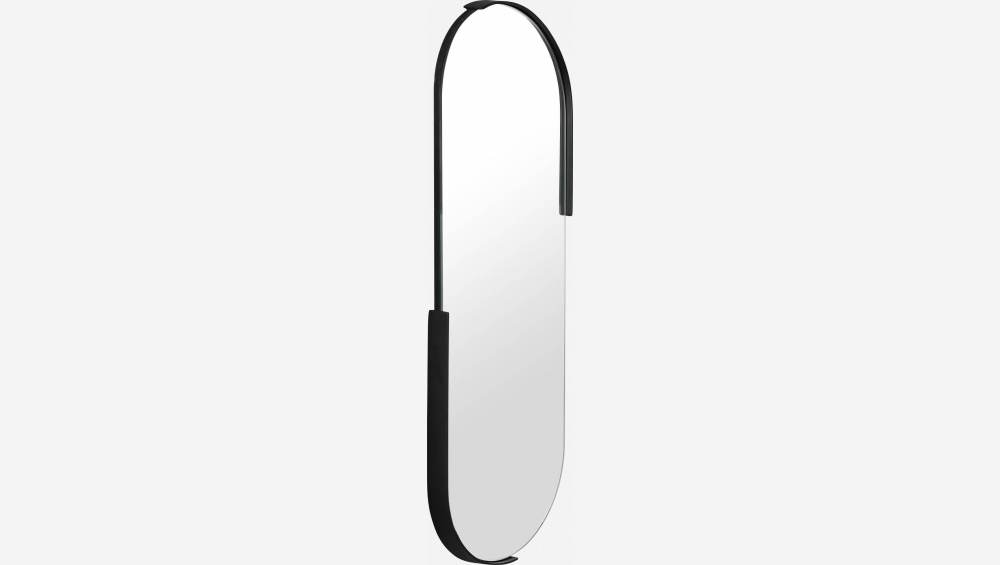 Espejo rectangular de vidrio - 76 x 25 cm - Negro